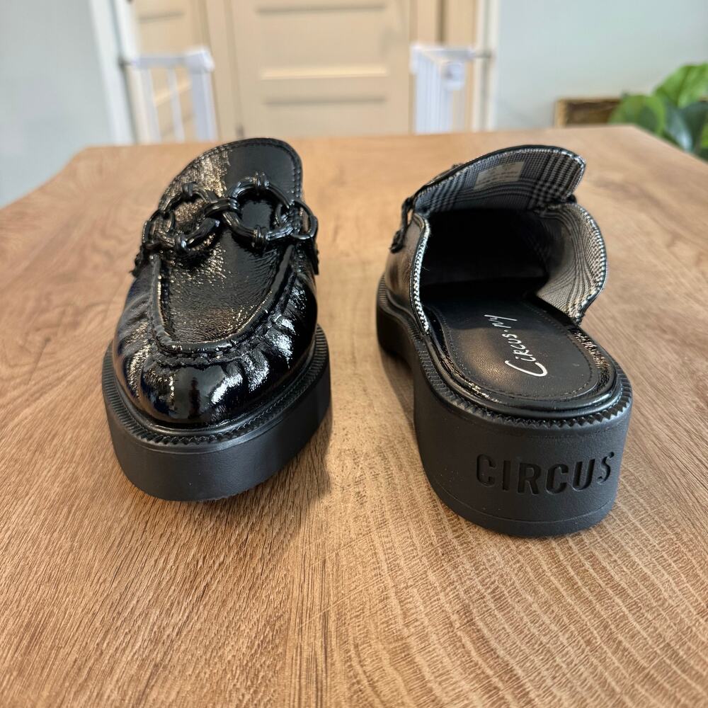 CIRCUS NY By SAM EDELMAN | Nancy Black Glossy Slip On Mules | Women’s Size 7